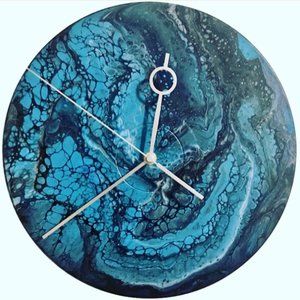 Painted Vinyl Record Clock-"Sebastian"